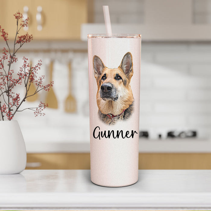 Pet Portrait - Cartoon Art Custom Skinny Tumbler