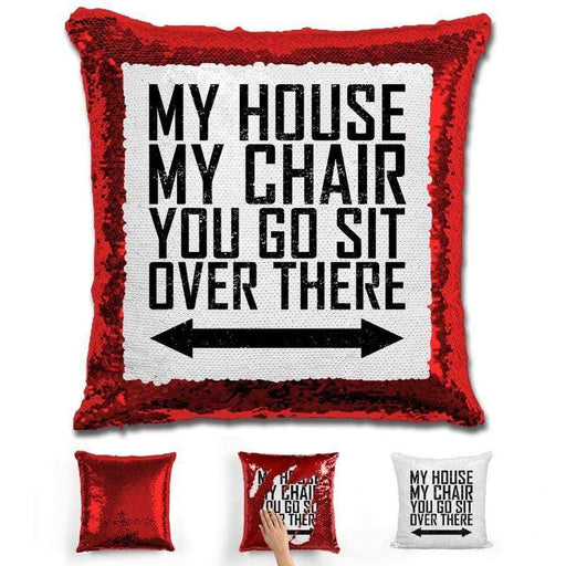 You Go Sit Over There Flip Sequin Pillow Pillow GLAM Red 