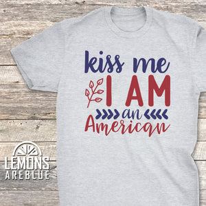 Kiss Me I'am American Premium Tees