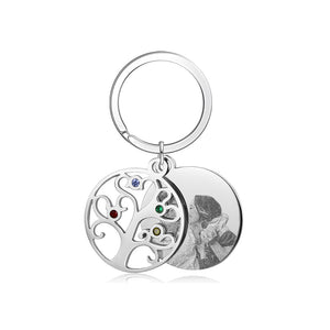 Best Dropship Product Birthstone Stainless Steal Photo Keychain