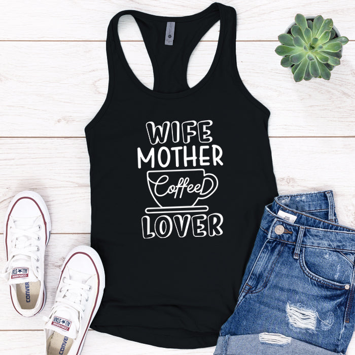 Wife Mother Coffee Lover Premium Tank Top