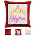 Princess Crown Personalized Magic Sequin Pillow Pillow GLAM Red 