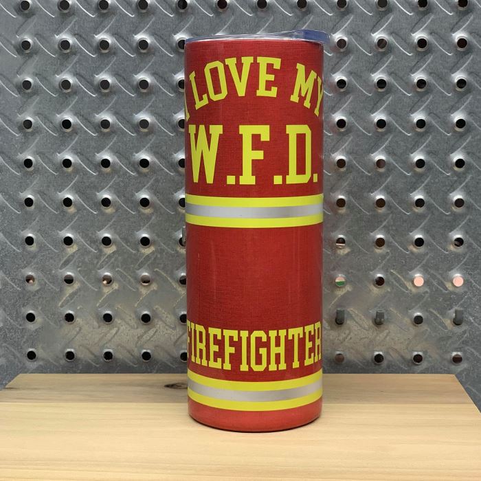 Firefighter Personalized Turnout Full Wrap Sublimated Printed Tumbler