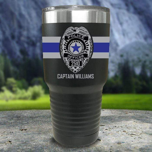 Personalized Police FULL Wrap Color Printed Tumblers Tumbler Nocturnal Coatings 30oz Tumbler Black 