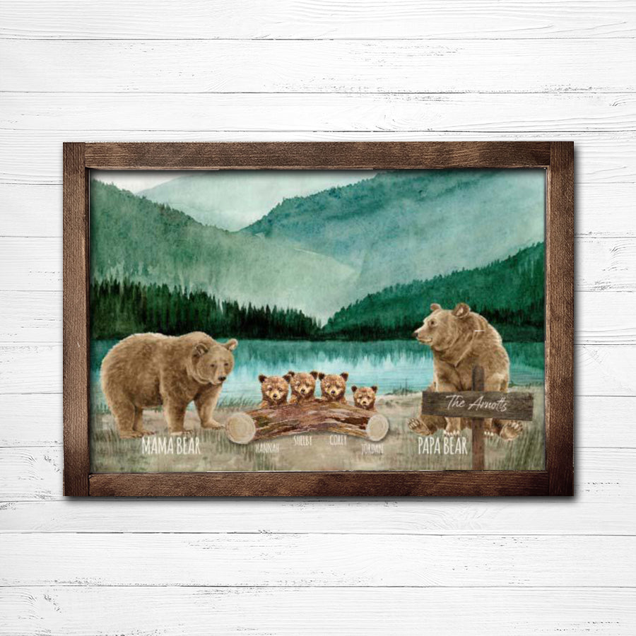 Daddy Bear And His Cubs Personalized Canvas, Daddy Fathers Day Gifts, Gift  For Dad With Custom Kids Names - Best Personalized Gifts For Everyone