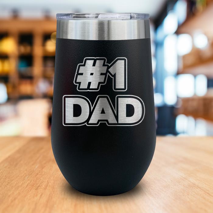 #1 Dad Engraved Wine Tumbler