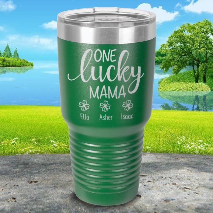 Lucky Mama (CUSTOM) With Child's Name Engraved Tumblers Tumbler ZLAZER 30oz Tumbler 