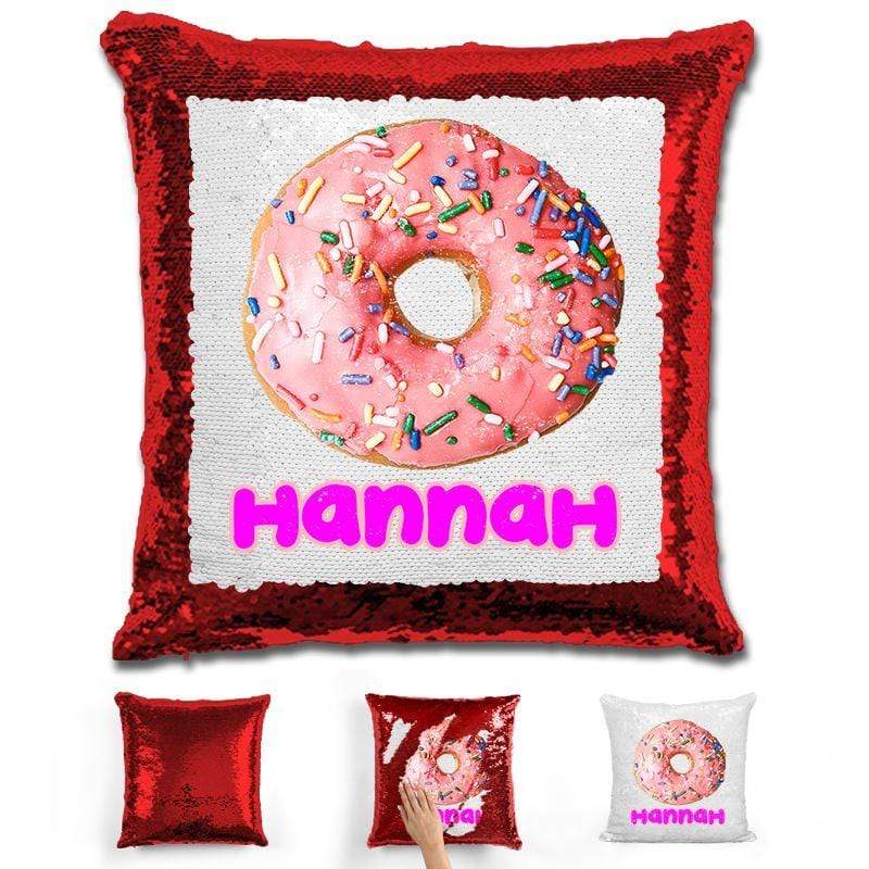 Donut store sequin pillow