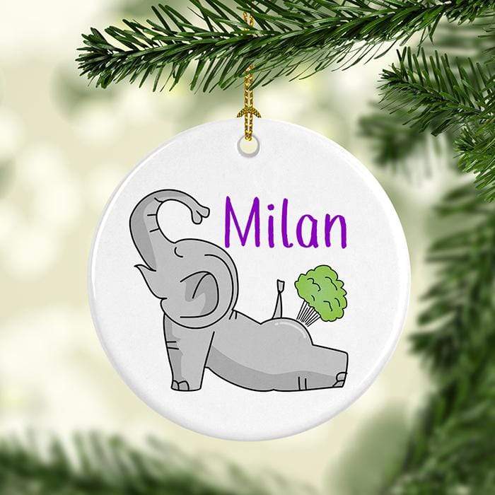 Yoga Elephant Personalized Ceramic Ornaments