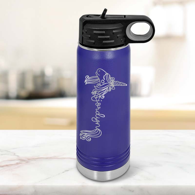 Personalized Unicorn Water Bottle Tumblers for Kids with Laser Engrave ...