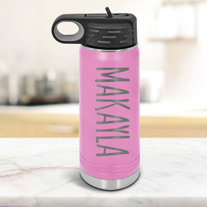 Personalized Kids Water Bottle Tumblers with Laser Engraved Name