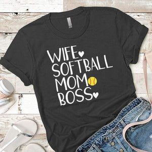 Softball Mom Boss Premium Tees T-Shirts CustomCat Heavy Metal X-Small 