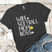 Softball Mom Boss Premium Tees T-Shirts CustomCat Heavy Metal X-Small 