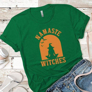 Namaste Witches Premium Tees T-Shirts CustomCat Kelly Green X-Small 