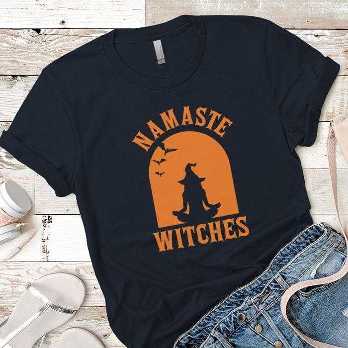 Namaste Witches Premium Tees T-Shirts CustomCat Midnight Navy X-Small 