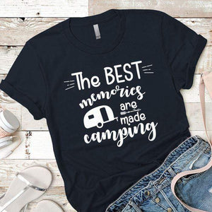 Best Memories Are Made Camping Premium Tees T-Shirts CustomCat Midnight Navy X-Small 