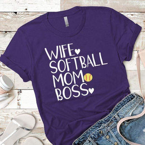 Softball Mom Boss Premium Tees T-Shirts CustomCat Purple Rush/ X-Small 