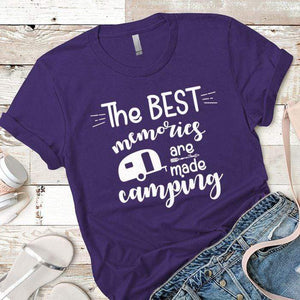 Best Memories Are Made Camping Premium Tees T-Shirts CustomCat Purple Rush/ X-Small 