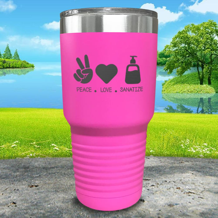 Peace Love Sanitized Engraved Tumbler