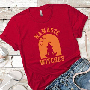 Namaste Witches Premium Tees T-Shirts CustomCat Red X-Small 