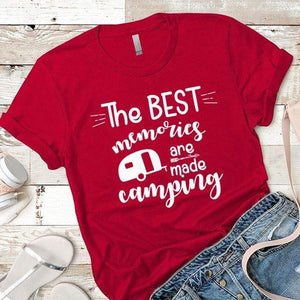 Best Memories Are Made Camping Premium Tees T-Shirts CustomCat Red X-Small 