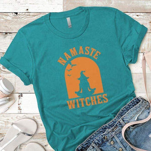 Namaste Witches Premium Tees T-Shirts CustomCat Tahiti Blue X-Small 