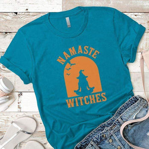 Namaste Witches Premium Tees T-Shirts CustomCat Turquoise X-Small 
