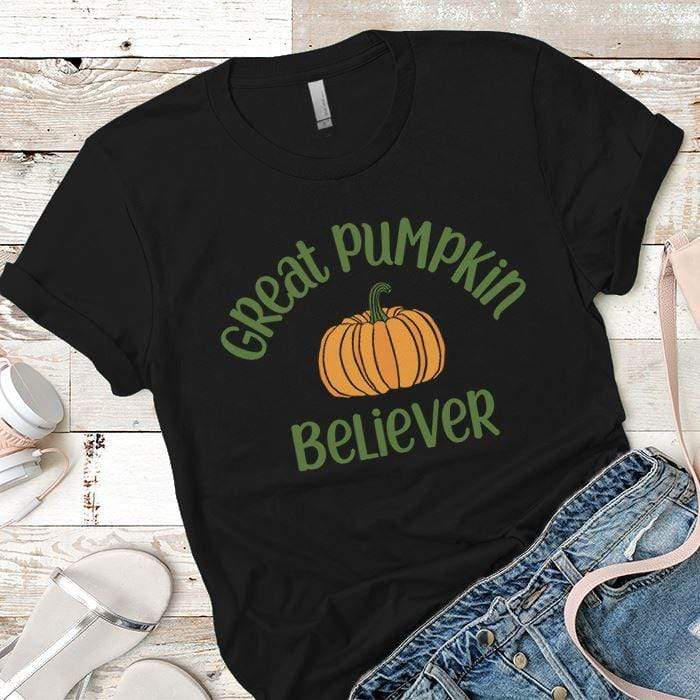 Pumpkin Believer Premium Tees T-Shirts CustomCat Black X-Small 