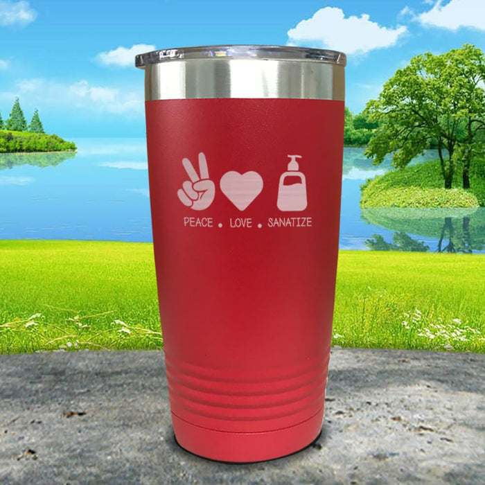 Peace Love Sanitized Engraved Tumbler