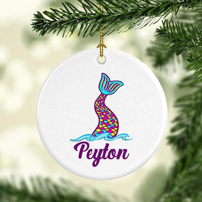 Mermaid Tail Personalized Ceramic Ornaments