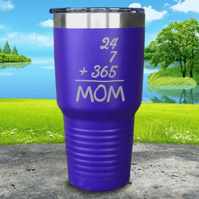 24/7 Mom Engraved Tumblers Tumbler ZLAZER 30oz Tumbler Royal Purple 