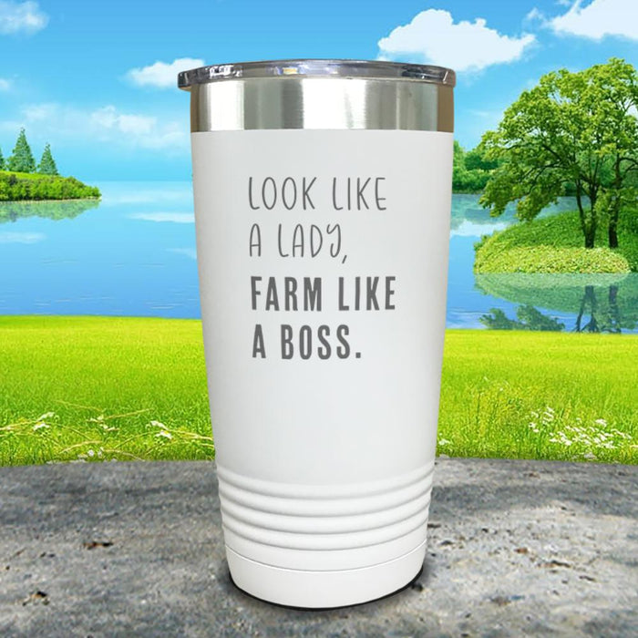 Look Like A Lady Farm Like A Boss Engraved Tumbler