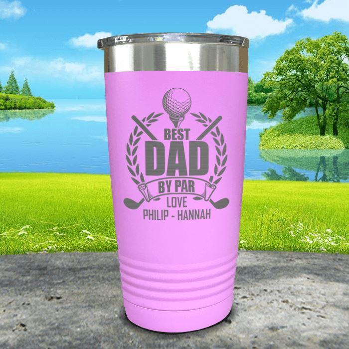 CUSTOM Best Dad By Par Engraved Tumblers Tumbler ZLAZER 20oz Tumbler Lavender 