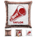 Cheerleader Personalized Magic Sequin Pillow Pillow GLAM Rose Gold Maroon 