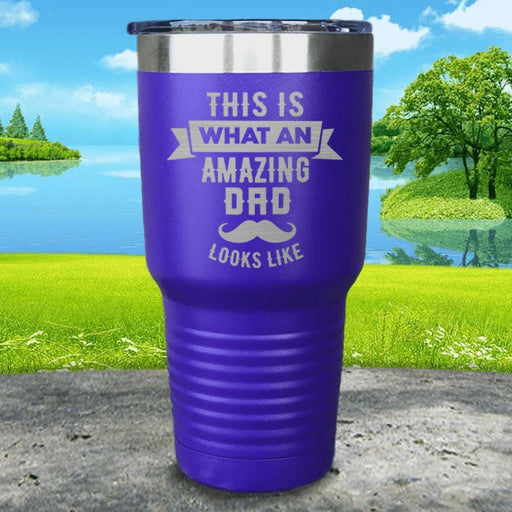 This Is What An Amazing Dad Looks Like Engraved Tumbler Tumbler ZLAZER 30oz Tumbler Royal Purple 