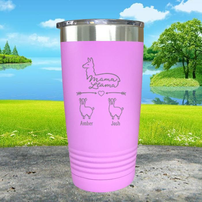 Mama Llama (CUSTOM) With Child's Name Engraved Tumblers Tumbler ZLAZER 20oz Tumbler Lavender 