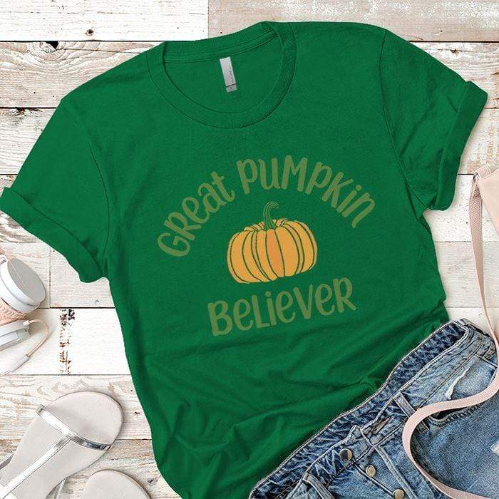 Pumpkin Believer Premium Tees T-Shirts CustomCat Kelly Green X-Small 