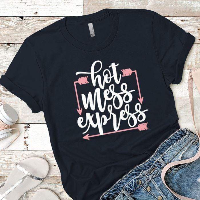 Hot Mess Express Arrows Premium Tees T-Shirts CustomCat Midnight Navy X-Small 