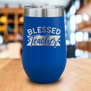 Blessed Teacher Engraved Wine Tumbler