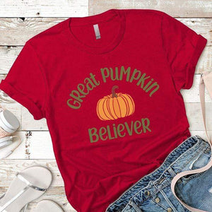 Pumpkin Believer Premium Tees T-Shirts CustomCat Red X-Small 