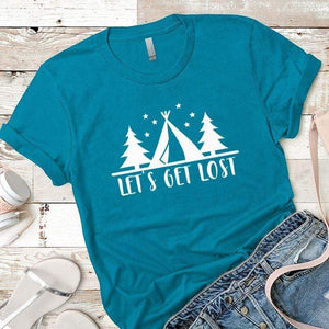 Lets Get Lost 2 Premium Tees T-Shirts CustomCat Turquoise X-Small 