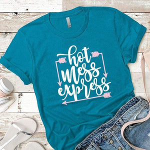 Hot Mess Express Arrows Premium Tees T-Shirts CustomCat Turquoise X-Small 