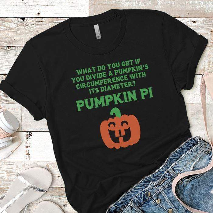 Pumpkin PI Premium Tees T-Shirts CustomCat Black X-Small 