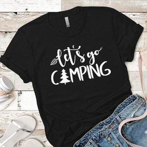 Lets Go Camping 1 Premium Tees T-Shirts CustomCat Black X-Small 