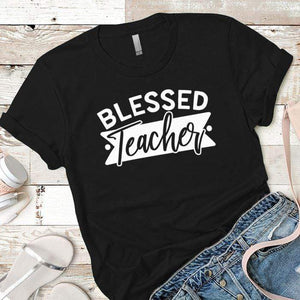 Blessed Teacher Premium Tees T-Shirts CustomCat Black X-Small 