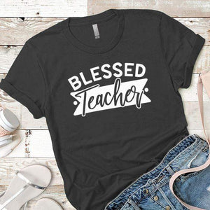 Blessed Teacher Premium Tees T-Shirts CustomCat Heavy Metal X-Small 