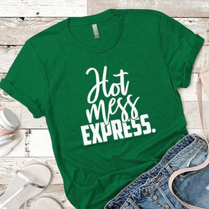 Hot Mess Express Premium Tees T-Shirts CustomCat Kelly Green X-Small 