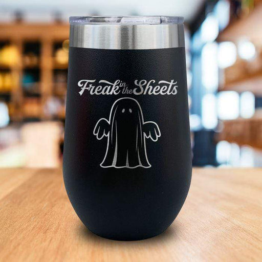 Freak In The Sheets Engraved Wine Tumbler LemonsAreBlue 16oz Wine Tumbler Black 