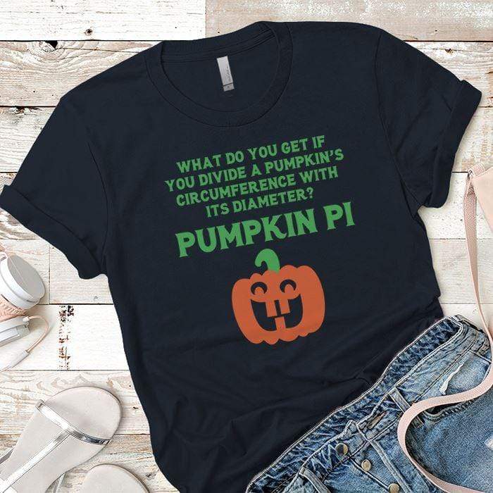 Pumpkin PI Premium Tees T-Shirts CustomCat Midnight Navy X-Small 