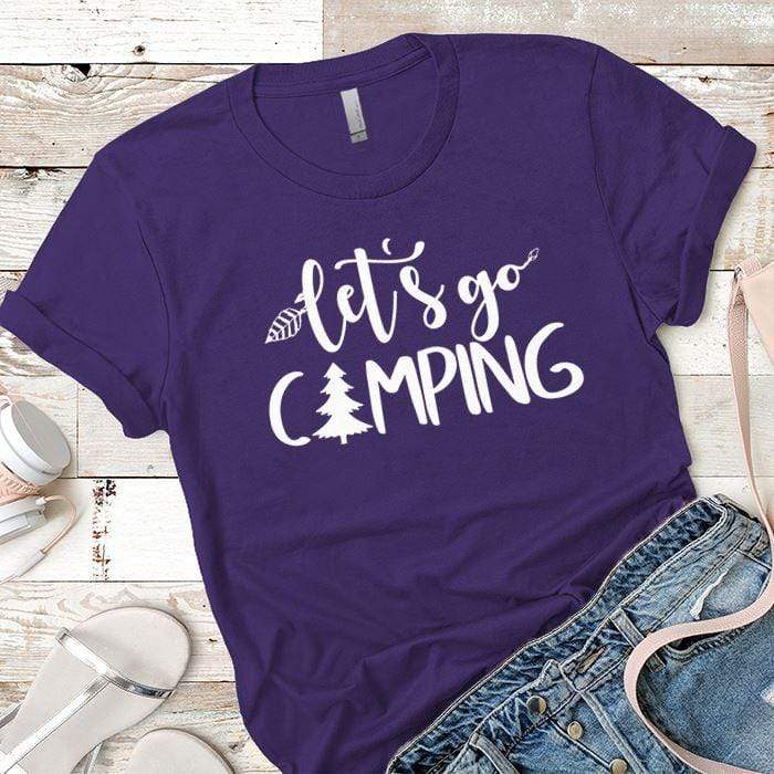 Lets Go Camping 1 Premium Tees T-Shirts CustomCat Purple Rush/ X-Small 